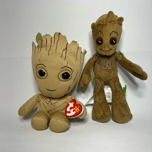 Marvel Groot Plush Toy Duo - Brown and Green